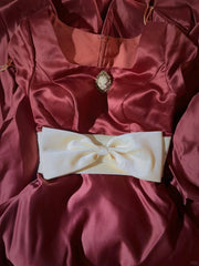 Vintage Prom Dresses 80s Ball Gown Square Neck Rust Red Satin Short Sleeves With Ruffled Semi Formal Evening Outfits N3625