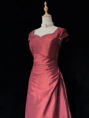 Vintage 90s Prom Dresses A line Sweetheart Burgundy With Beading Long Prom Gown N3006