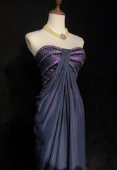 Vintage Prom Aesthetic Dresses A line Sweetheart Purple With Beading Long Formal Dress N3064