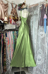 Classy Prom Dresses Mermaid Halter Olive Green Satin Long Formal Evening Outfits N3767