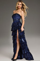 Jovani 40199 Prom Sequined Long Tiered Formal Dress