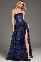 Jovani 40199 Prom Sequined Long Tiered Formal Dress