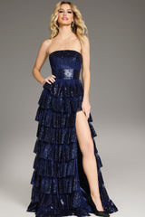 Jovani 40199 Prom Sequined Long Tiered Formal Dress