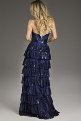 Jovani 40199 Prom Sequined Long Tiered Formal Dress