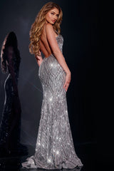 Jovani 40692 Fitted Long Formal SequinEvening Prom Dress