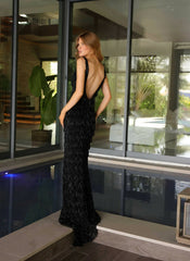 Primavera Couture 4129 Long Fringe Formal Prom Dress