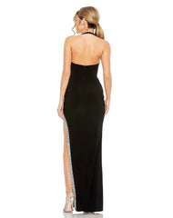 Long Halter Fitted Prom Gown Halter Neckline Mac Duggal 42053