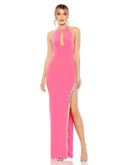 Long Halter Fitted Prom Gown Halter Neckline Mac Duggal 42053
