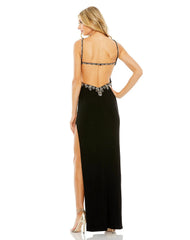 Long Embellished Ruched Open Back Column Dress Embellished Ruched Open Back Column Mac Duggal 42154