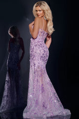 Jovani 42203 Long Formal Beaded Applique Corset Prom Dress