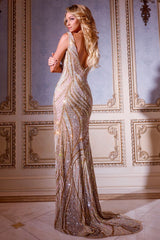 Jovani 42512 Sequined Long Fitted Formal Evening Prom Dress