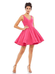 Short Flutter Sleeveless Cocktail Dress Flutter Sleeves Mac Duggal