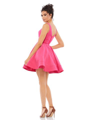 Short Flutter Sleeveless Cocktail Dress Flutter Sleeves Mac Duggal