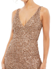 Short Sleeveless Cocktail Dress Sleeveless Detail Mac Duggal 4971