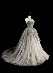 Modest Prom Dresses Ball Gown Sweetheart Tulle Sleeveless Evening Long Quince Dress N3076