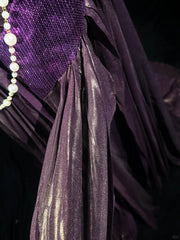 Vintage Prom Dresses 1960s Mermaid Spaghetti Strap Purple With Beaded Long Prom Gown N3117
