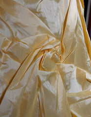 Elegant Prom Dresses Ball Gown Spaghetti Strap Yellow Taffeta With Pleated Long Formal Gown N2918