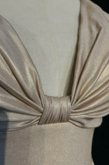 Elegant Sheath V Neck Champagne Chiffon With Pleated Bodice Formal Dress Long Prom Dresses N2737