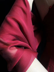 Elegant Prom Dresses A line Jewel Neck Burgundy Chiffon With Cape Beaded Sleeveless Long Formal Gown N2885