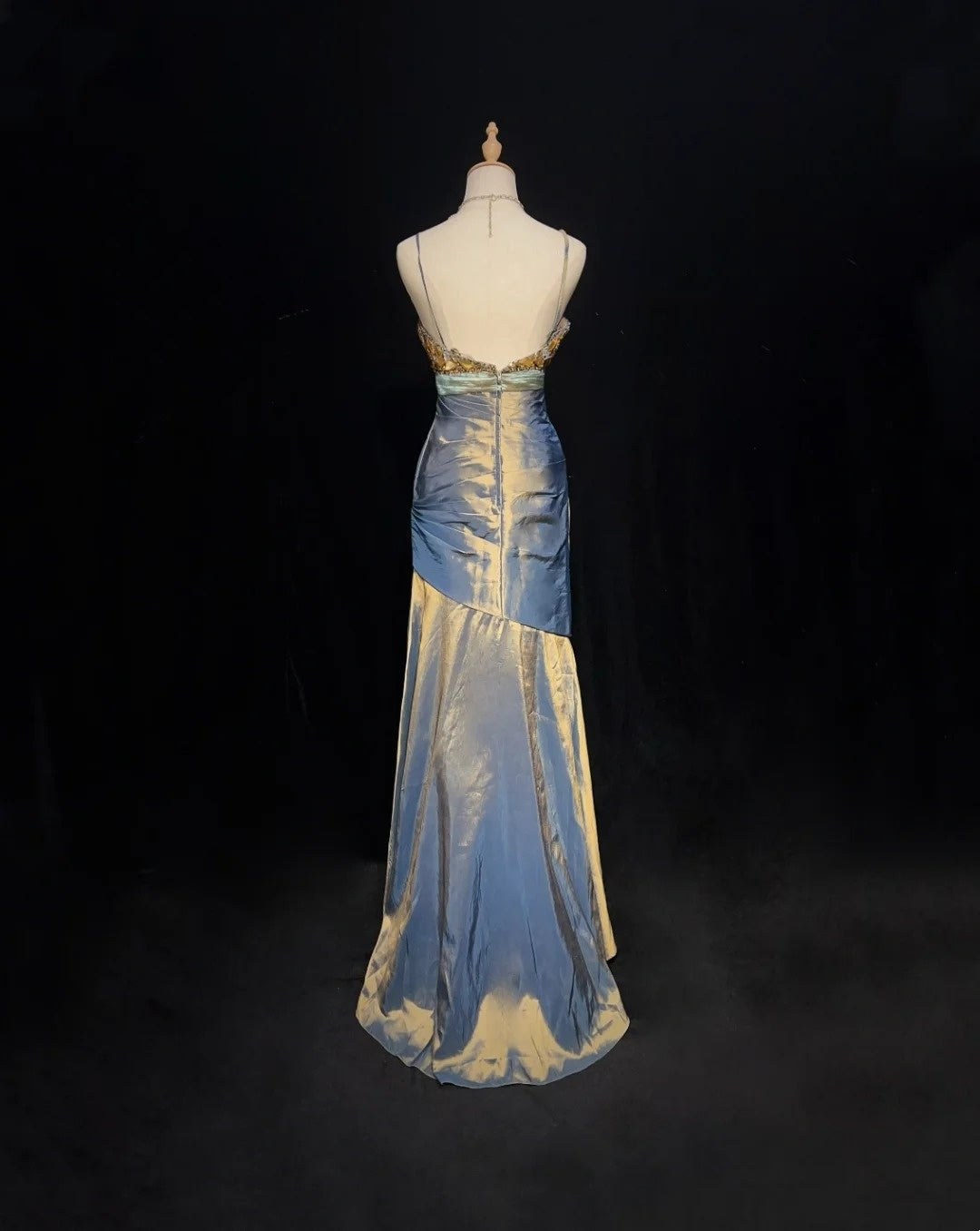New Prom Dresses Mermaid Spaghetti Strap Floor Length Taffeta Formal Evening Dress N3697