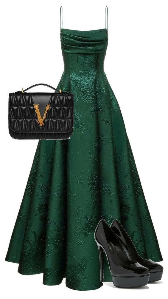 Chic A line Straps Sleeveless Floral Lace Green Prom Dress AB1858
