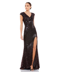 Long Cap Sleeve Formal Dress Cap Sleeves Mac Duggal 5441