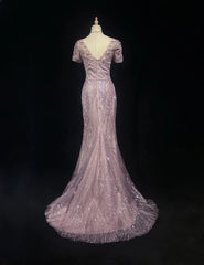 Beautiful Prom Dresses Mermaid Sweetheart Sequined With Slit Beaded Long Formal Gown N2929