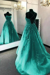 Evening Dresses Women Ball Gown Halter Green Lace Long Prom Gown Party Wear Fashion N1802