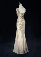 Vintage Prom Dresses Champagne Mermaid Sweetheart Taffeta Long Formal Evening Outfits N3859