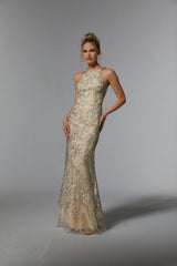 MGNY Madeline Gardner New York 72939 Long Formal Beaded Evening Gown