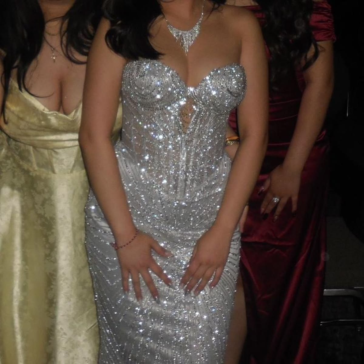 Gorgeous Mermaid Sweetheart Silver Gray Sequin Prom Dresses Long Evening Gowns Sleeveless Graduation Dress N1634