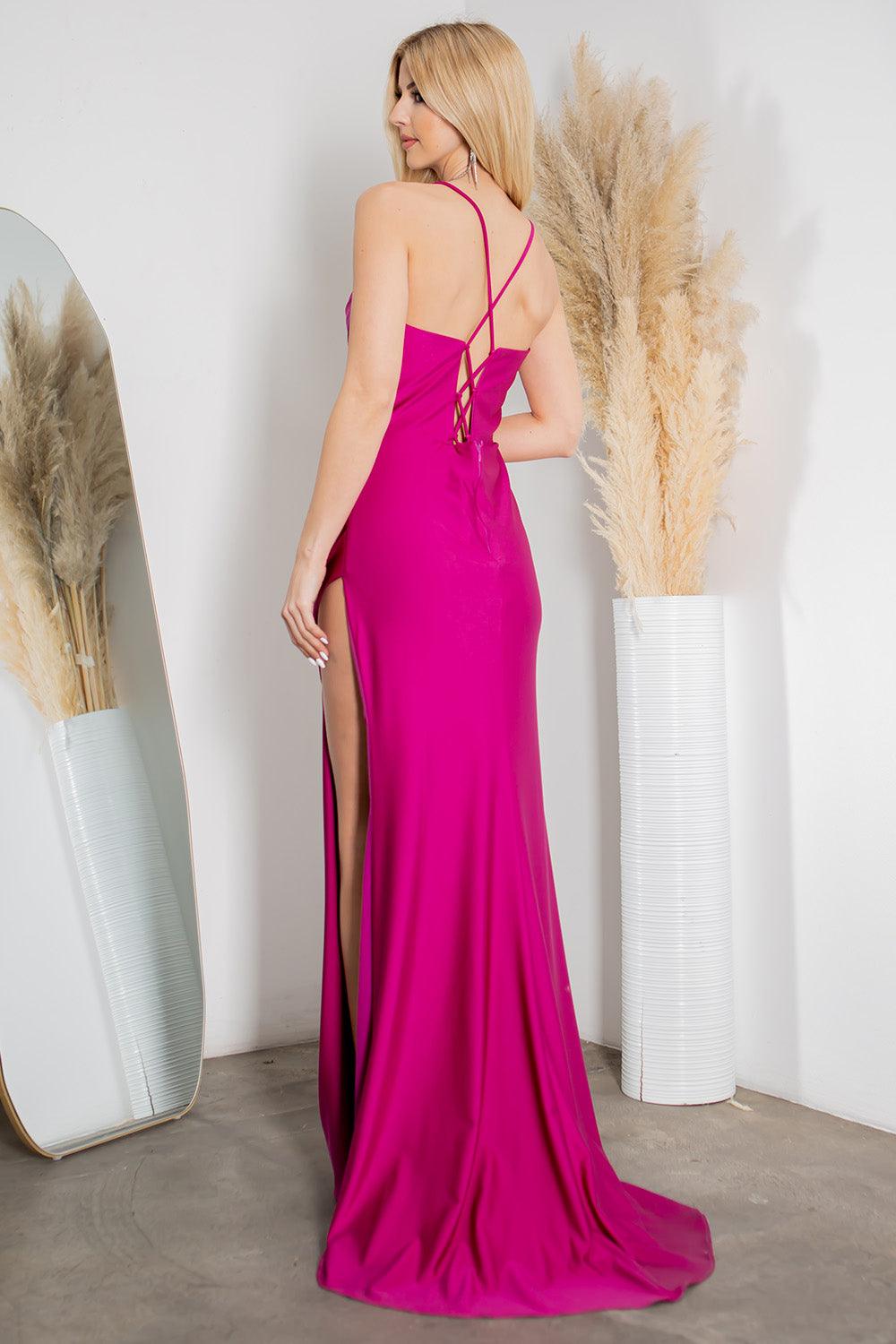 Cinderella Couture CC8035J Spaghetti Strap Satin Dress