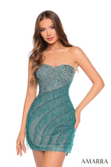 Amarra 88010 Short Sequin Homecoming Fitted Cocktail Dress