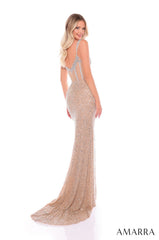 Amarra 88149 Beaded Long Formal Evening Prom Dress
