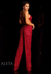 Aleta 954 Sequins Long Formal Evening Prom Jumpsuit