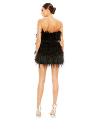 Short Feather Mini Dress Cocktail Mac Duggal A11436