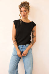 Dance In The Sun Knit Top - Black