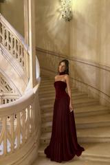 Elegant A line Strapless Light Sky With Scarf Winter Long Formal Ideas Prom Evening Dress Dinner Outfits Party Gowns For Women AB2025