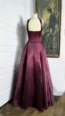Modest Senior Prom Dresses High Schools Inspiration A Line Halter Burgundy Semi Formal Grad Long Prom Dress For Teens AB2124