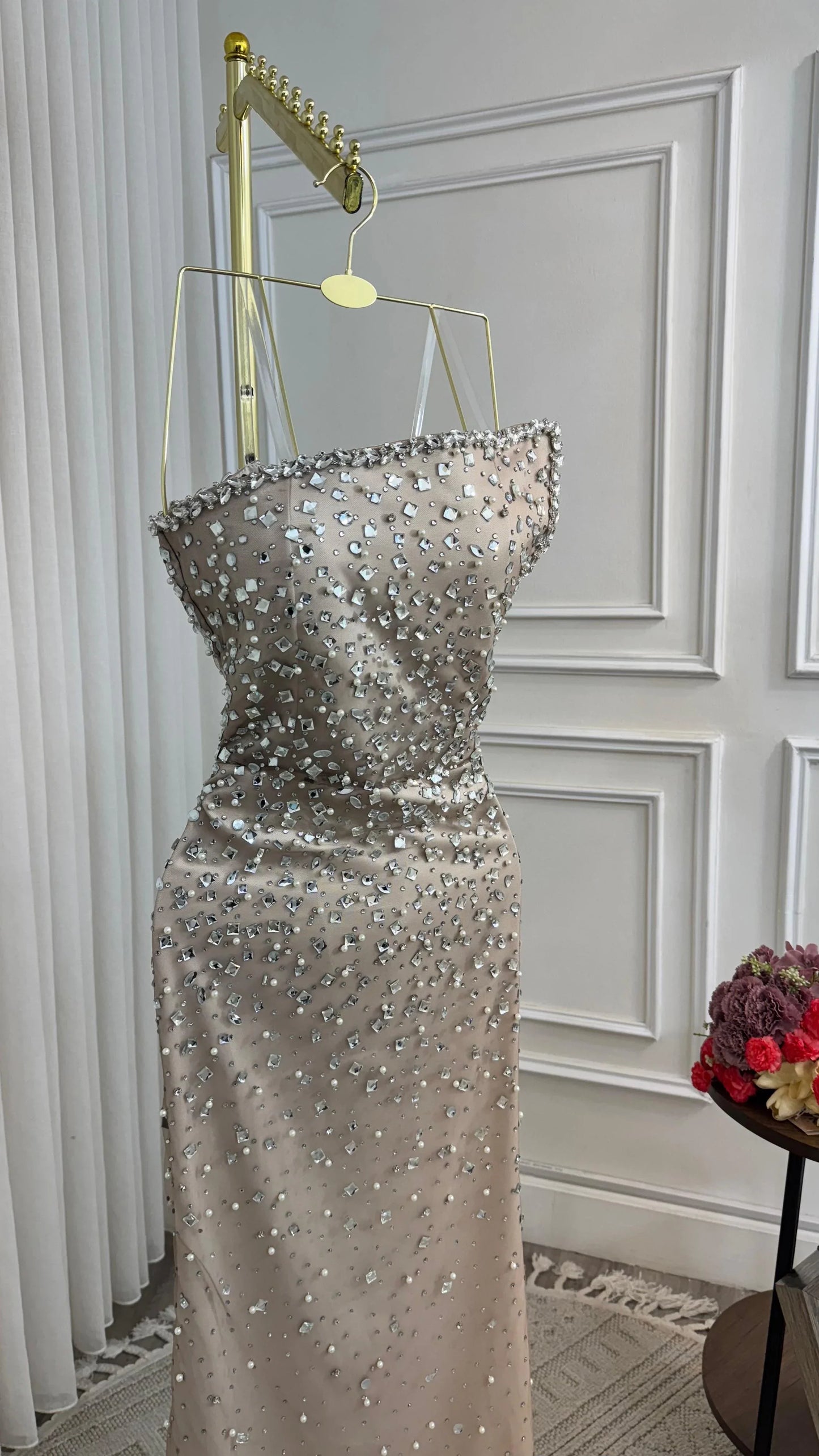 Modest Senior Prom Dresses High Schools Inspiration Mermaid Strapless Sequins Semi Formal Grad Long Prom Dress For Teens AB2193