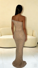Modest Senior Prom Dresses High Schools Inspiration Mermaid Strapless Sequins Semi Formal Grad Long Prom Dress For Teens AB2193