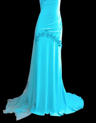 Modest Mermaid Halter Blue With Backless Sleeveless Long Prom Dresses High School Senior Graduation Dance Evening Outfits AS019