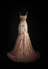 Spaghetti Straps Mermaid Pink Long Prom Dresses With Beads Women Sleeveless Party Dress AS033