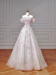 Beautiful Ball Gown Strapless White Sequins Long Formal Fancy With Beaded Prom Evening Dress Dinner Outfits Party Gowns For Teens AQ059