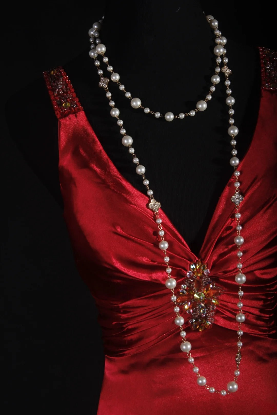 Vintage Sheath V Neck Backless Satin Red Party Dress With Beads 1950s Retro Classy Birthday Dinner Long Prom Dresses AS060