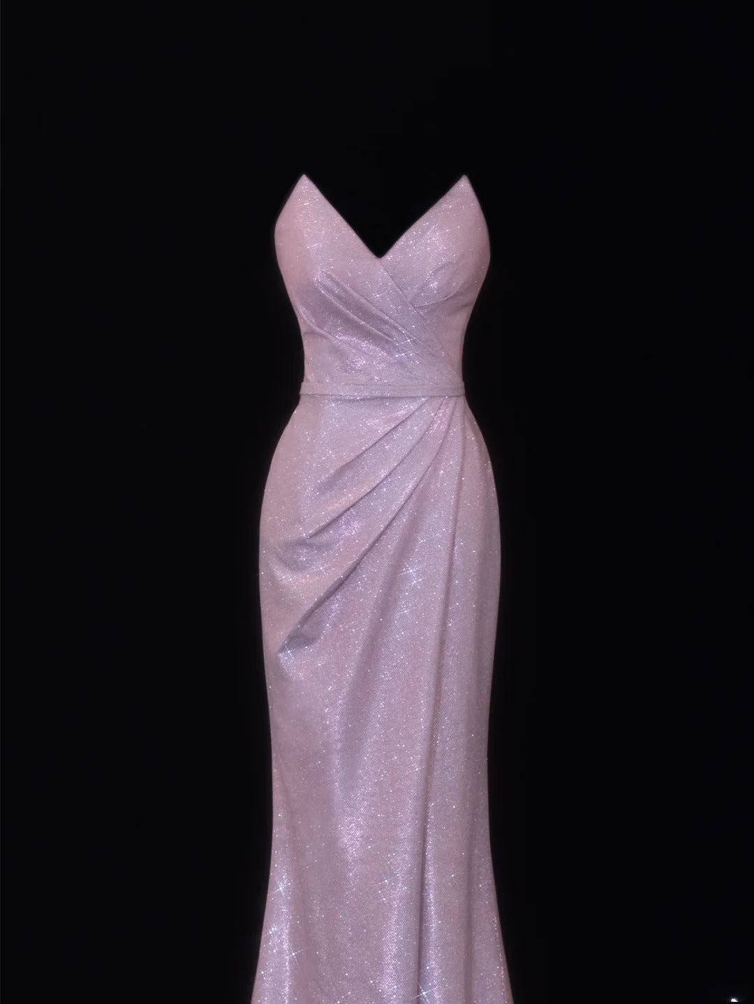 Modest Prom Dress Aesthetic Mermaid Sweetheart Lilac Sequin Style Impress With Pleated Long Party Formal Gown SA074