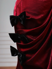 Classy Mermaid Spaghetti Straps Burgundy With Sleeves Long Formal Prom Dresses Dance Night Outfits Party Gowns AQ077