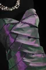Vintage 80s Formal Mermaid Sweetheart Purple With Pleated Sleeveless Long Prom Dresses Party Formal Gowns AS091