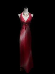 Vintage 1950s Sheath Halter Pink Ombre White With Beads Long Prom Dresses High School Senior Graduation Dance Evening Gown AS095