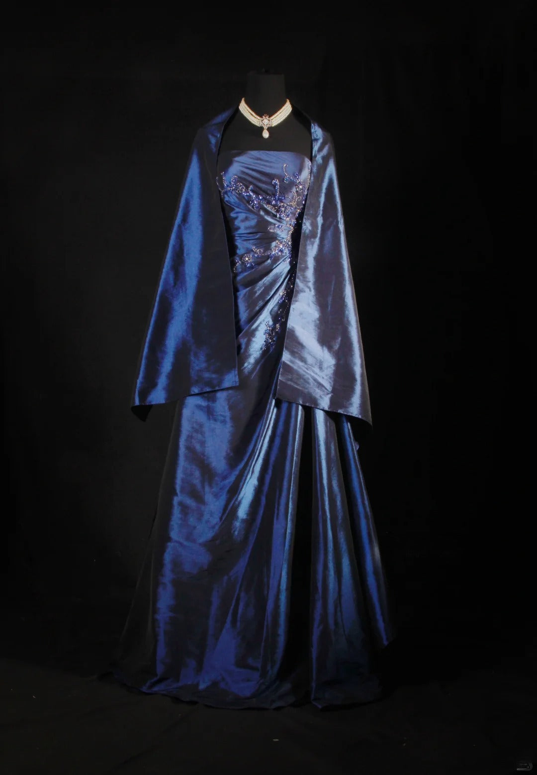 Vintage Ball Gowns Women's Cocktail Party Gowns Strapless With Beads Lace Cape Tops Long Graduation Dinner Outfits Prom Dresses AS130